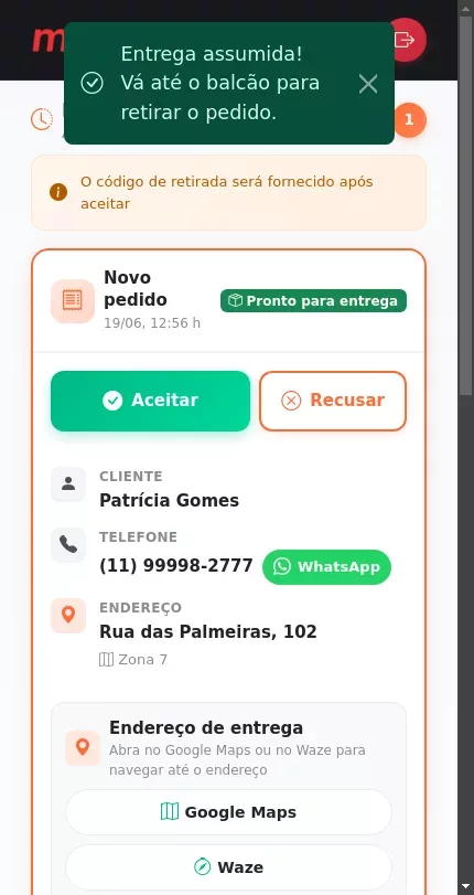 Portal do entregador