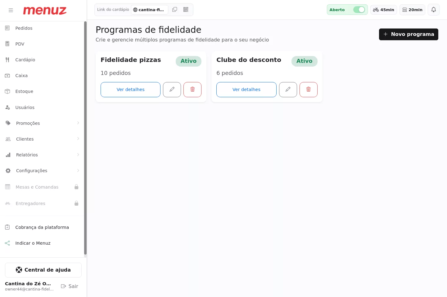 Lista de programas de fidelidade