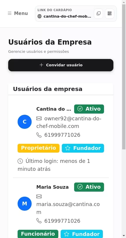 Lista de usuários da empresa